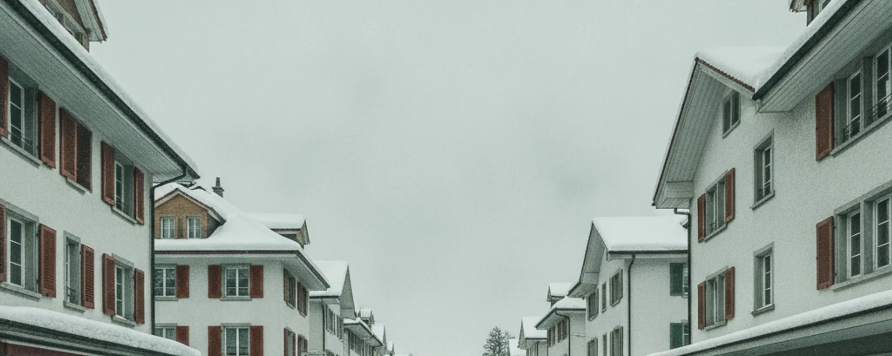 Geräumte Strasse in Winterthur nach Schneefall